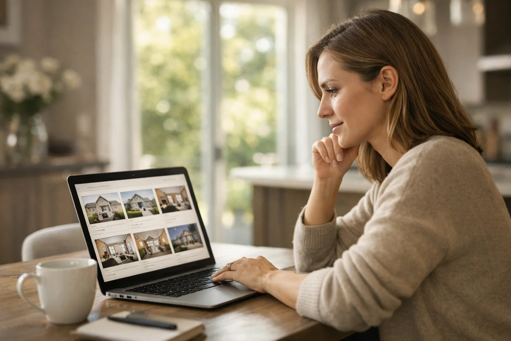 Home buyers in North Carolina browsing and comparing home listings online