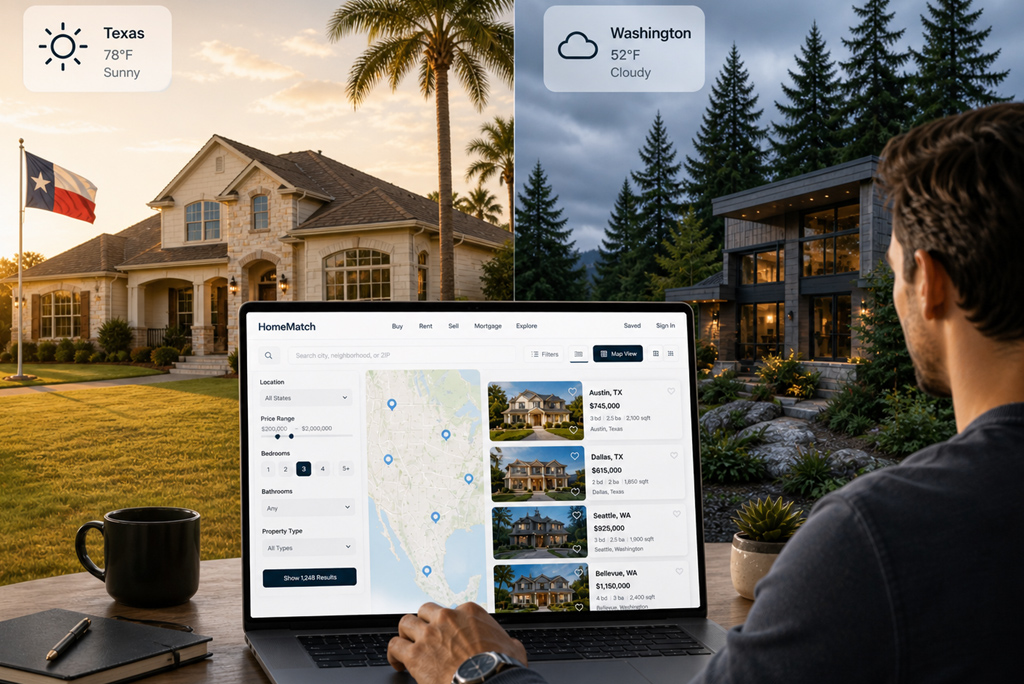 Homes for sale in Washington state with scenic views and outdoor space