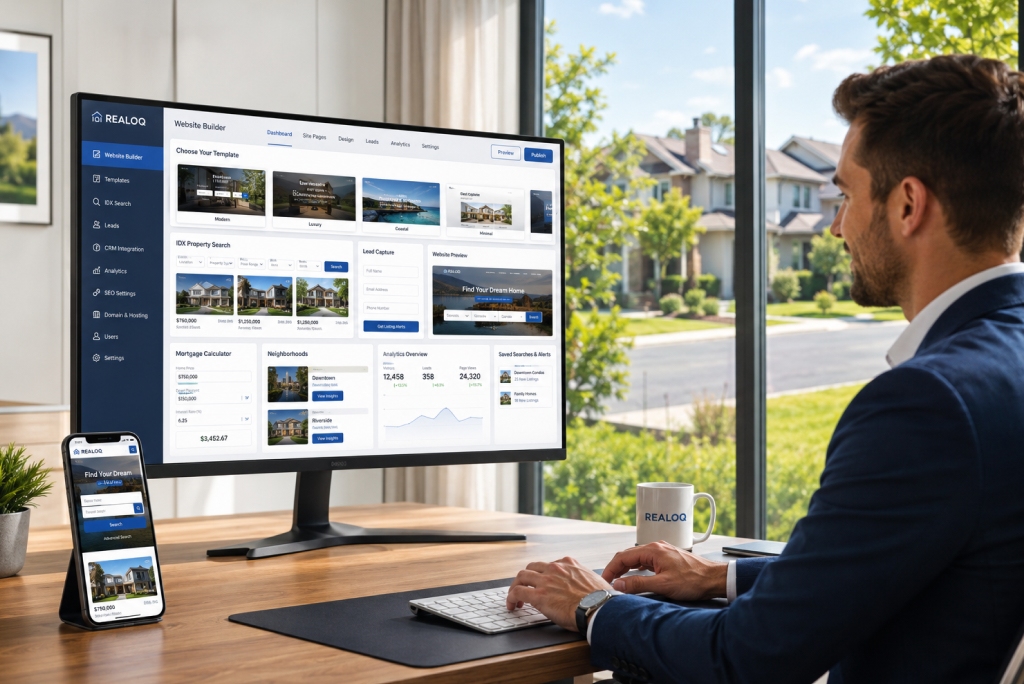 real estate website builder dashboard for agents