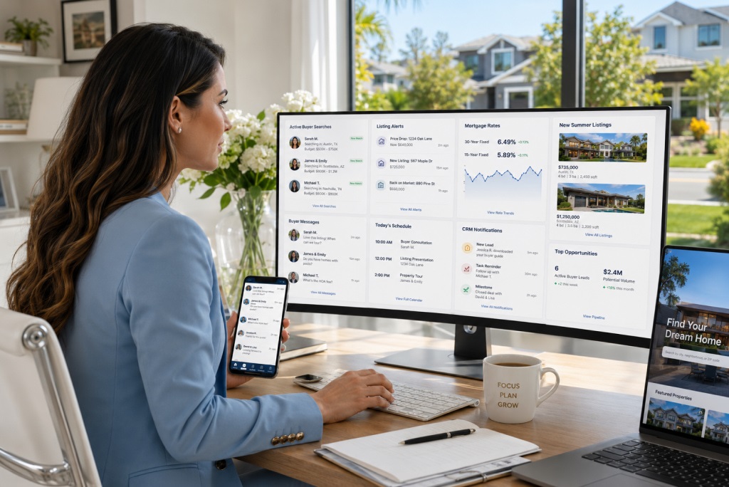 Real estate website builder dashboard for agents